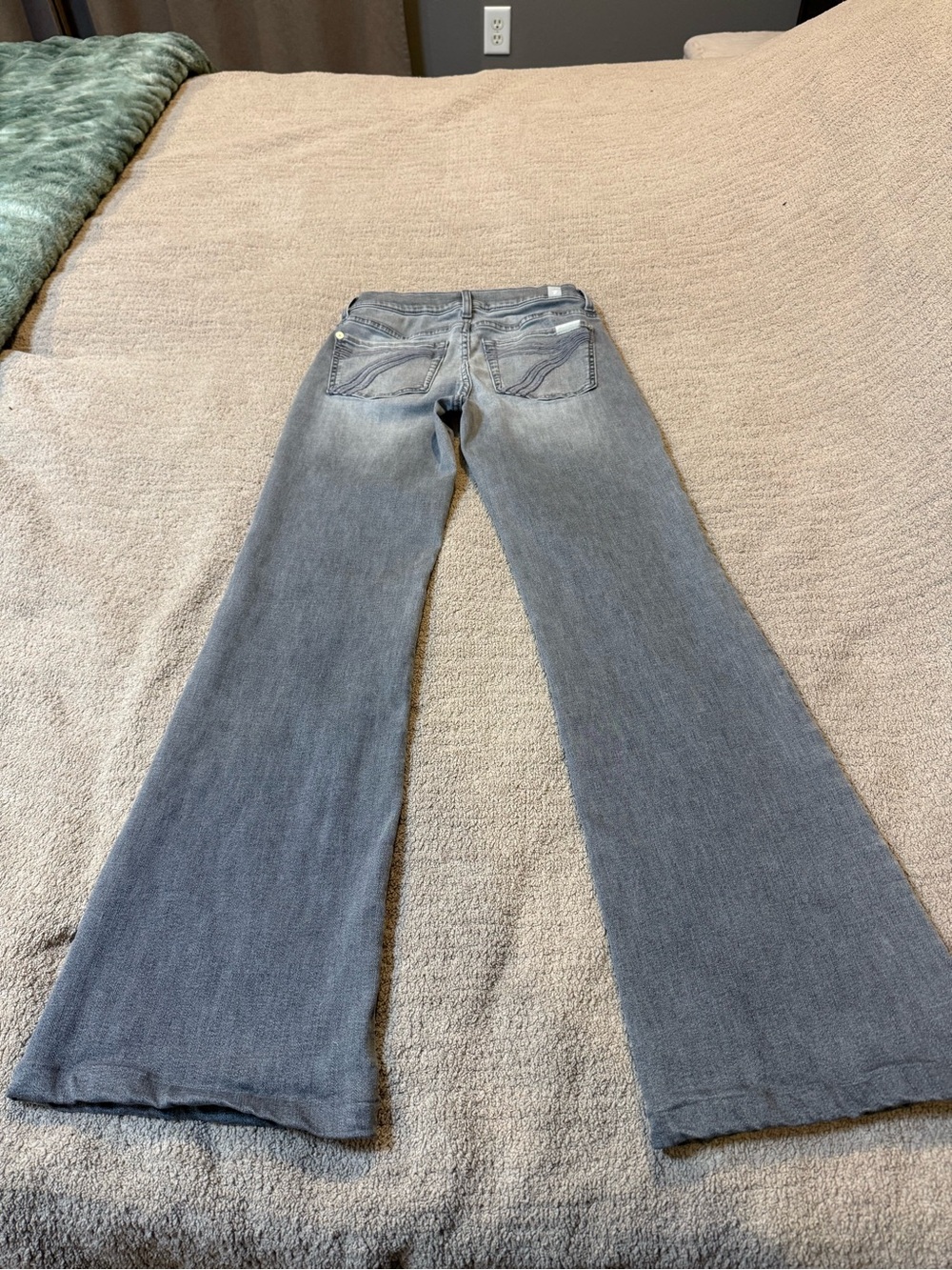 7 For All Mankind Women's Gray Flare Jeans
